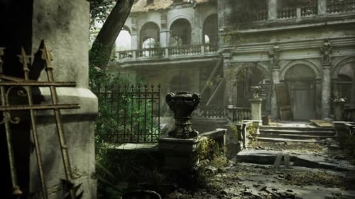 Abandoned Historic Site Deserted Bulgarian Estate with Weathered Features