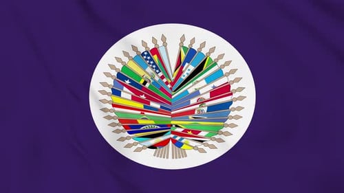 Animierte Flagge der Organisation Amerikanischer Staaten 4k