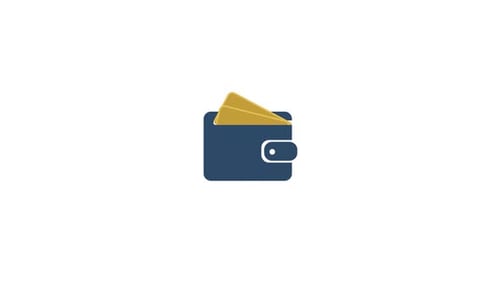 Animated Flat Wallet Icon With Cards