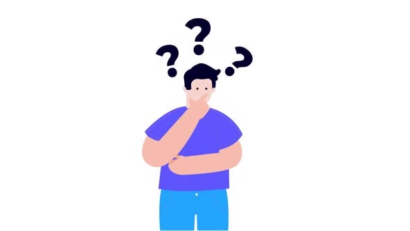 Flat Design Animation of a Thinking Person with Question Marks ...