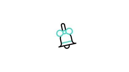 Minimalist Outline Bell Ringing with Ribbon Animation