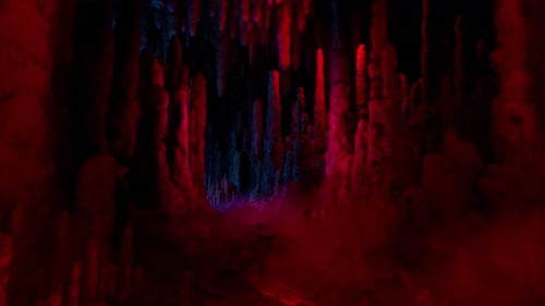 A fabulous stalactite cave with a magical Crystal.