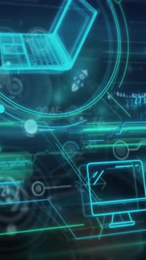 Moving Wall of Infographics About Artificial Intelligence