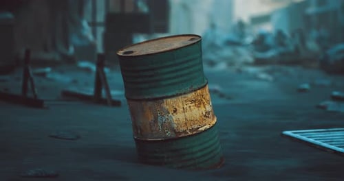 Rusty Barrel Animation in Post-Apocalyptic Setting
