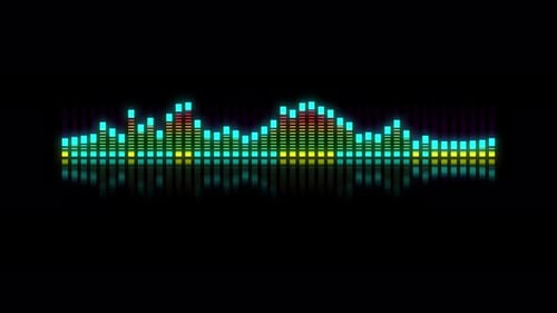 Abstract music sound wave glowing neon.