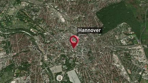 Hannover City Zoom (Germany) from Space to Earth