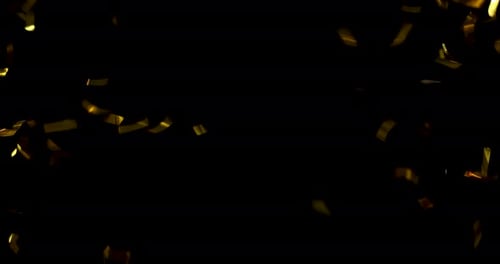 Falling Gold Confetti on Black Background