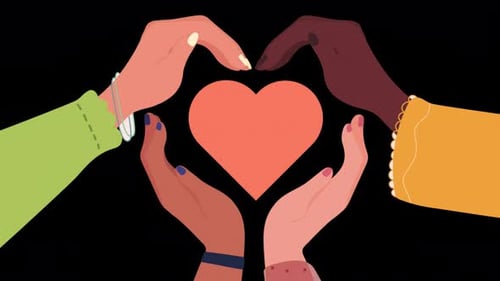 Female Hands Making A Heart Alpha Channel 4K