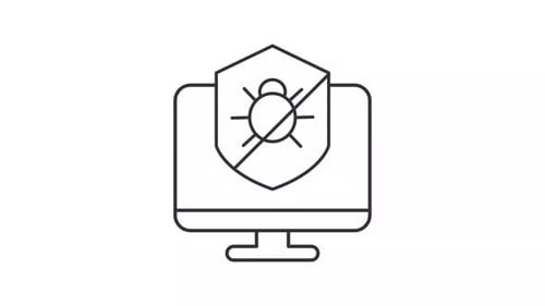 Antivirus software line animation