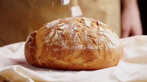 Whole Grain Bread Put on Kitchen Wood Plate By the Chef in Bakery