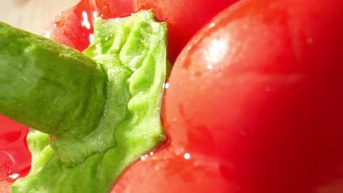 Close Up of a Fresh Red Bell Pepper