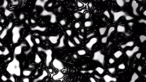 Schwarz-weißer Haufen Blasen. Unendlich viele Loop-Animationen