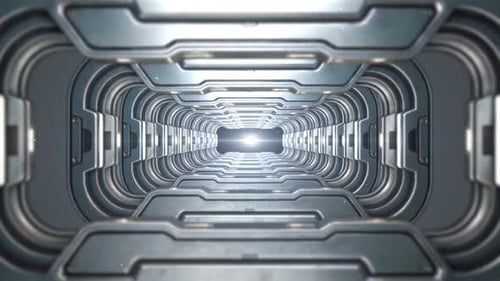 Futuristischer Korridor mit leuchtendem Licht am Ende