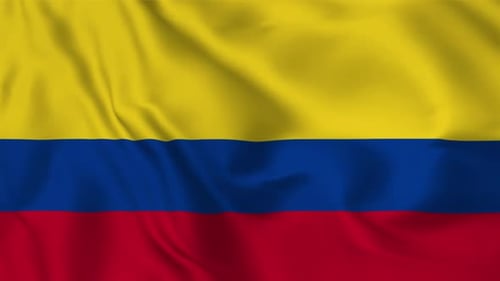 Realistic Waving Flag of Colombia