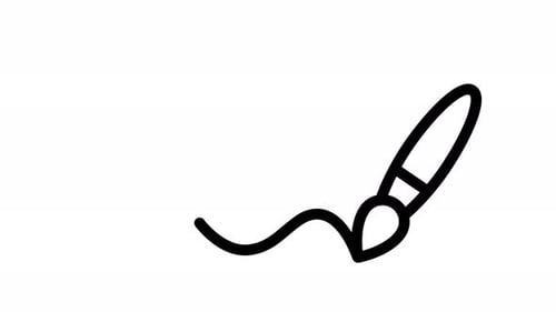 Minimalist Paintbrush Line Draw Animation