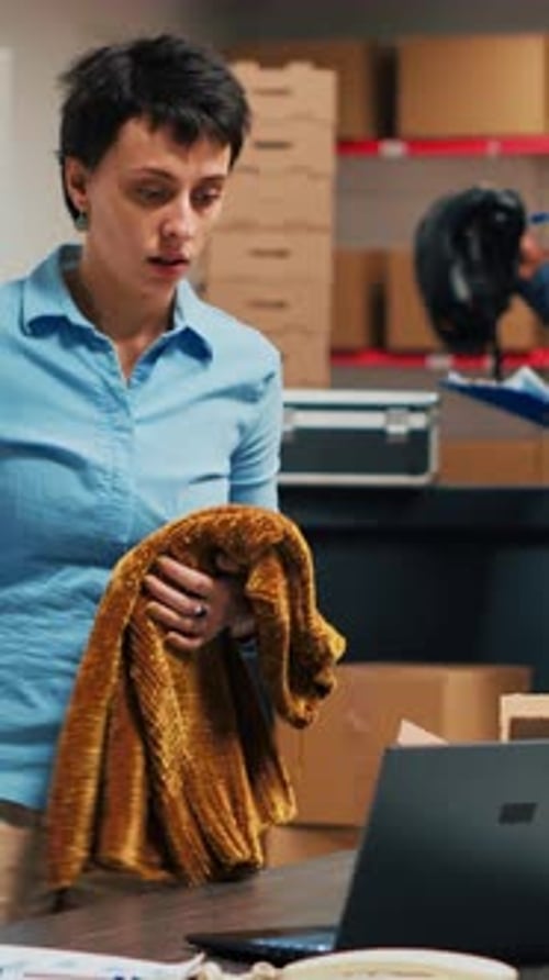 Vertical Video Happy Woman Using Products From Storehouse to Prepare Order