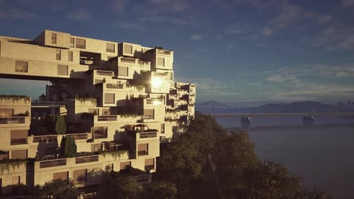 Imponente edificio en lo alto de una colina