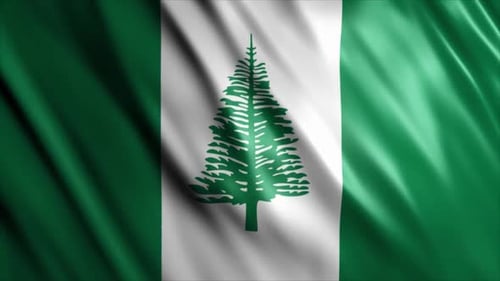 Norfolk Island Flag Waving Animated Background