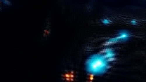 Abstract Particle Grid with Waving Luminous Dots