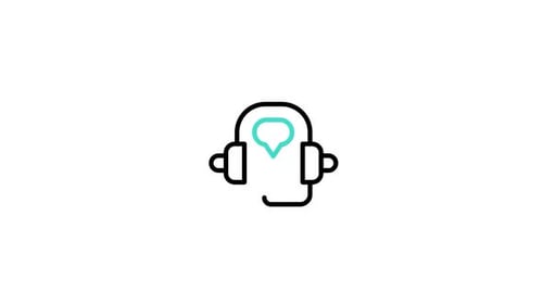 Animated Headphone Chat Bubble Communication Icon