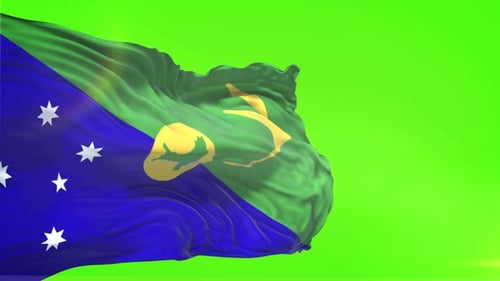 Christmas Island Flag Waving on Green Screen