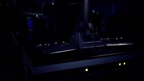 Microscope in Dark Laboratory Environment for Science Research