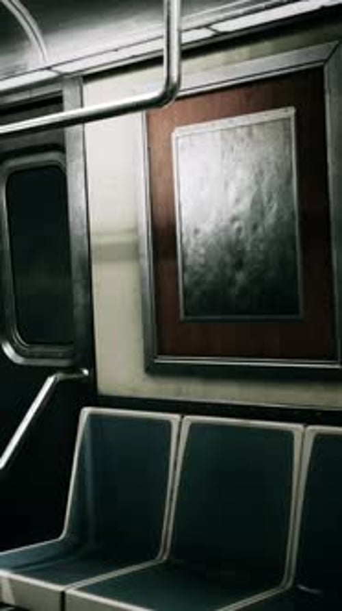 Empty Subway Wagon Using New York City Public Transportation System