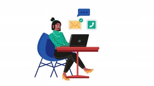 Woman Character Talking Online Animation 4K