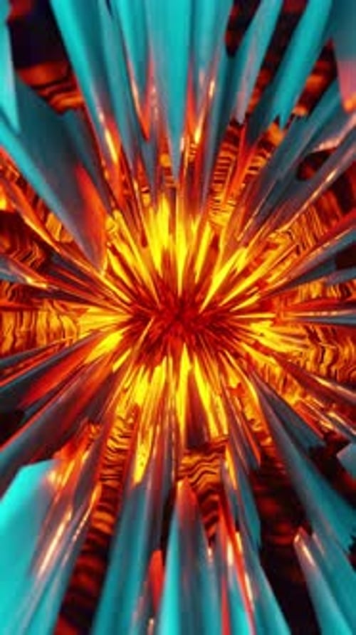 Starburst in Rot, Gelb und Blau. Animation in einer Schleife