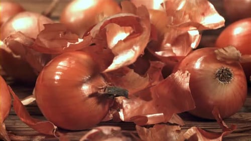 The Shell Falls on the Onion Filmed on a Highspeed Camera at 1000 Fps