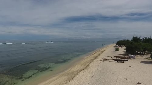 Aerial beach and waves