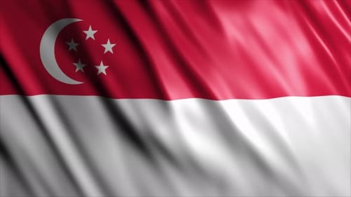 Realistic Waving Singapore Flag Seamless Animation