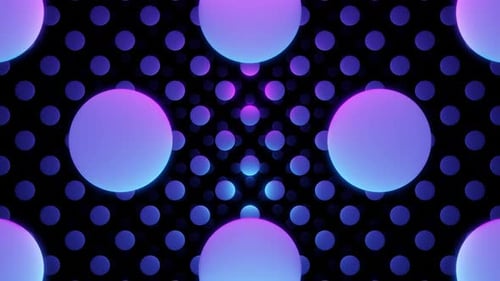 Purple and Blue Gradient Tunnel of Circle Dots Loop Animation Background