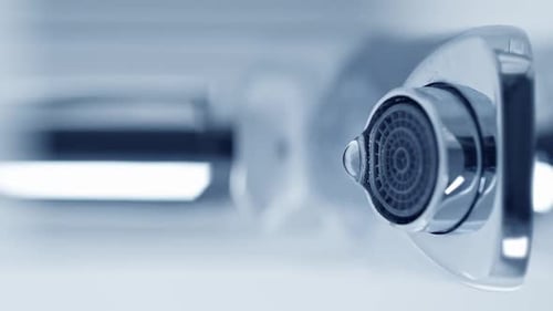 Modern Faucet Close-up Water Conservation Design