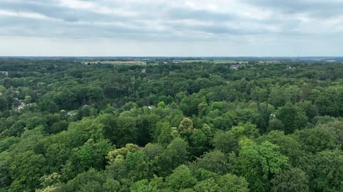 Aerial View of Villas with Garden Surrounded By Forest in the Country Side Area of South of Belgium