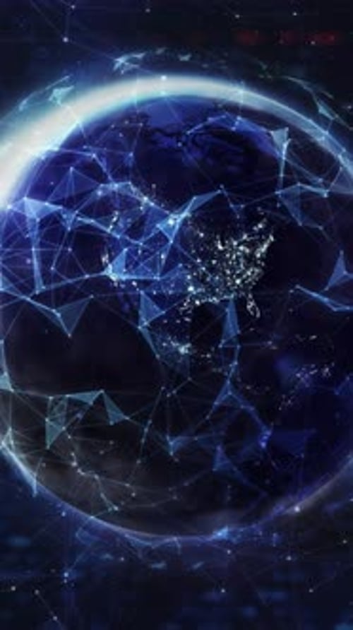 Futuristic Digital Earth Global Network Seamless Loop