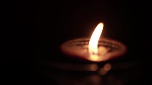 Candle light in the dark in church
