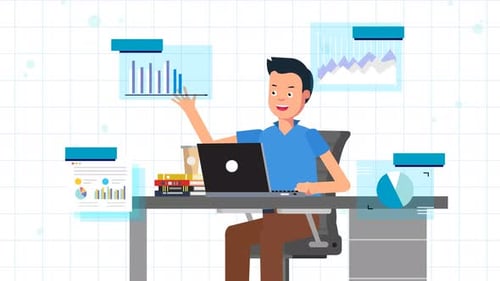 data infographic office animation