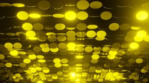 Goldschimmernder Hintergrund mit kreisförmigen Formen, VJ Loop in 4K