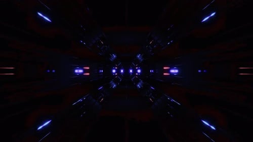 Futuristic Neon Light Tunnel Loop Background Animation