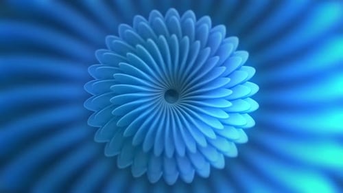 Abstract Blue Geometric Flower Petals Seamless Loop Background Animation
