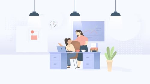 Flat Design Office Collaboration Animation