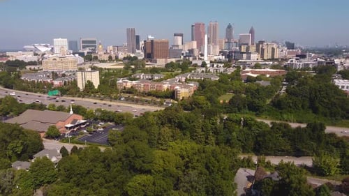 Drone shot of Atlanta Georgia's Midtown.