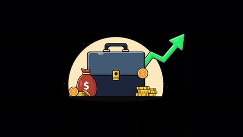 Animated Corporate Growth with Briefcase and Money Bag