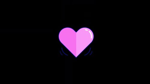 Pink Heart Icon with Pulse Animation