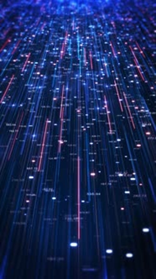 Digital Data Rain Lines Numbers Big Data Stream Falling Code Background