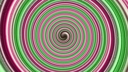 Hypnotic Pink and Green Spiral Swirl Background Animation