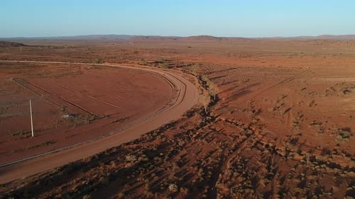 Dirt racetrack in the outback of Australia