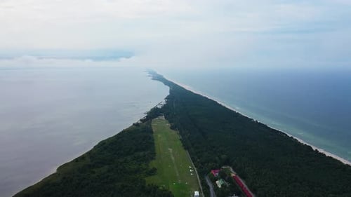 Aerial View of Baltic Sea Coast on Hel Peninsula