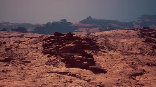 Crimson Majesty A Striking Red Stone Canyon Erupting From the Desert Sands
